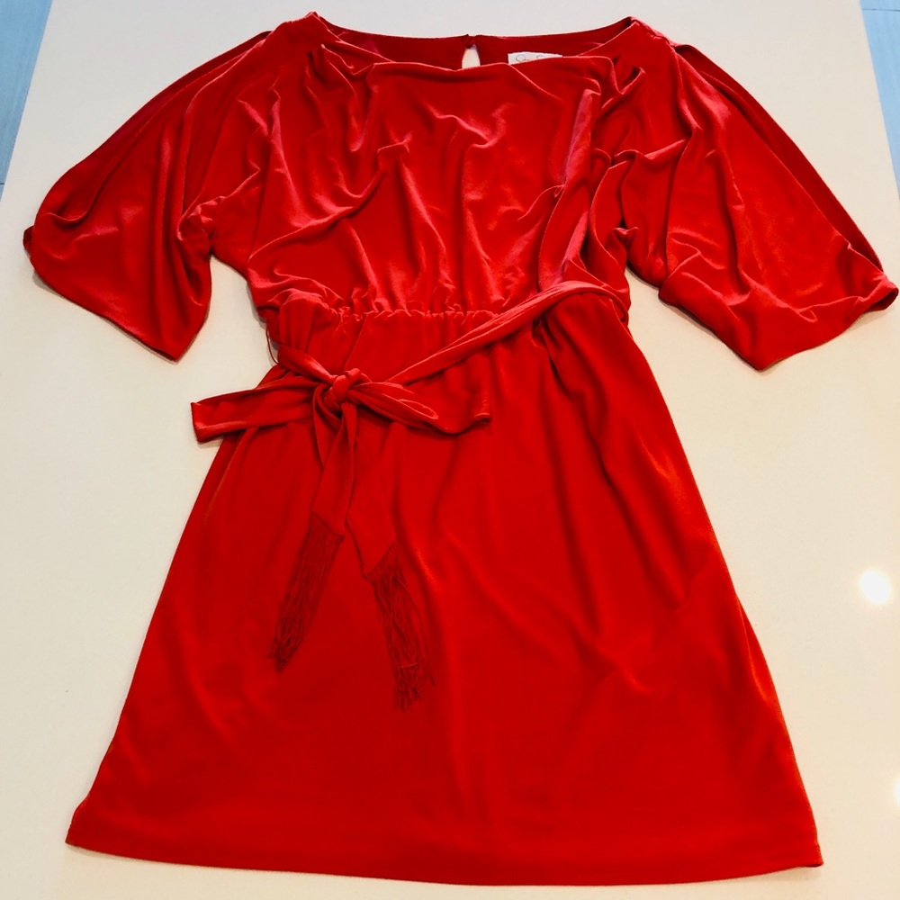 Jessica Simpson Draped Cold Shoulder Dress. Size L - Picture 2 of 4